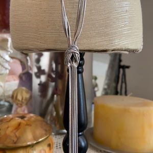 Long silver lariat necklace